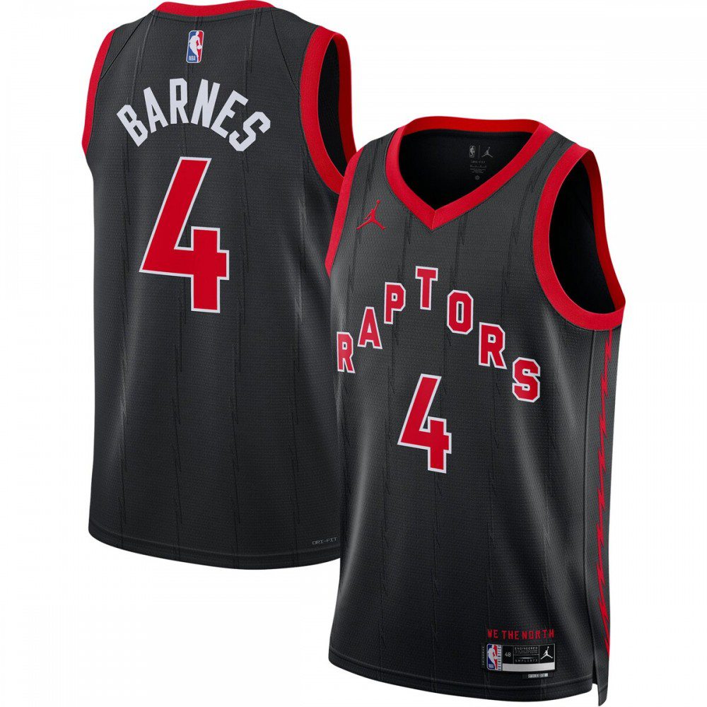 Scottie Barnes Toronto Raptors Jordan Brand 2022/23 Replica Swingman Jersey - Statement Edition - Black-Pro Kit Vault | Brand New 26/27 Sports Jerseys